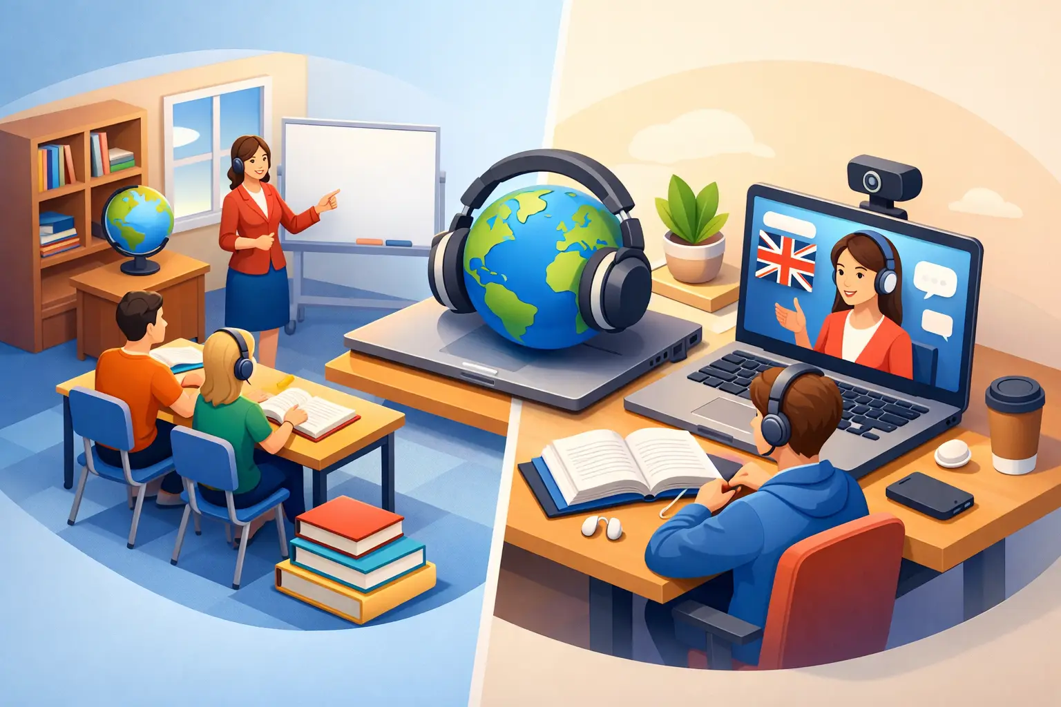 Inglese in presenza o online: cosa scegliere